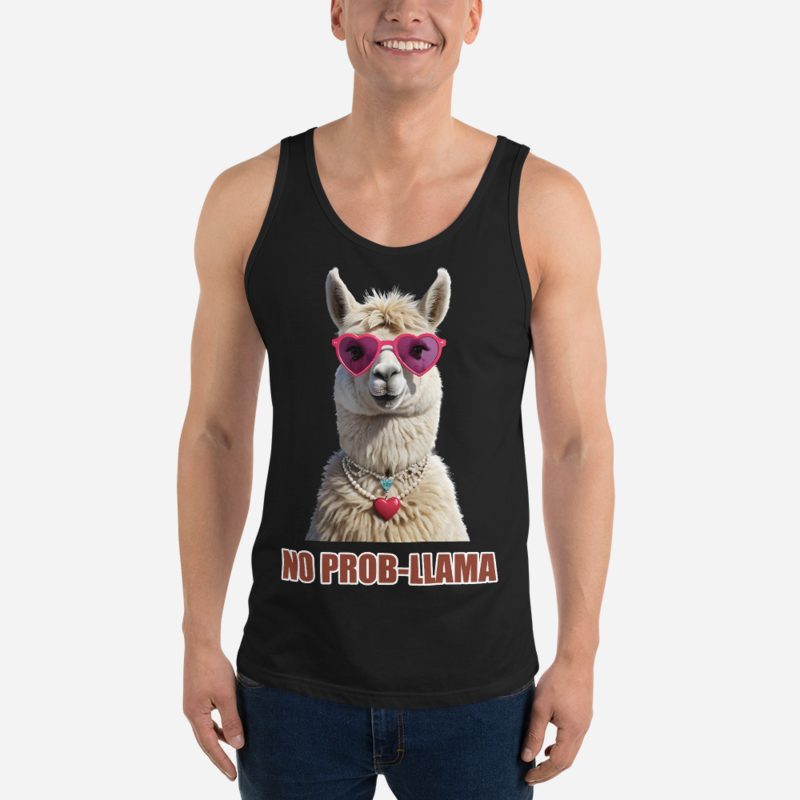 Al Drama Llama No Prob-Llama Pearls Tank Black