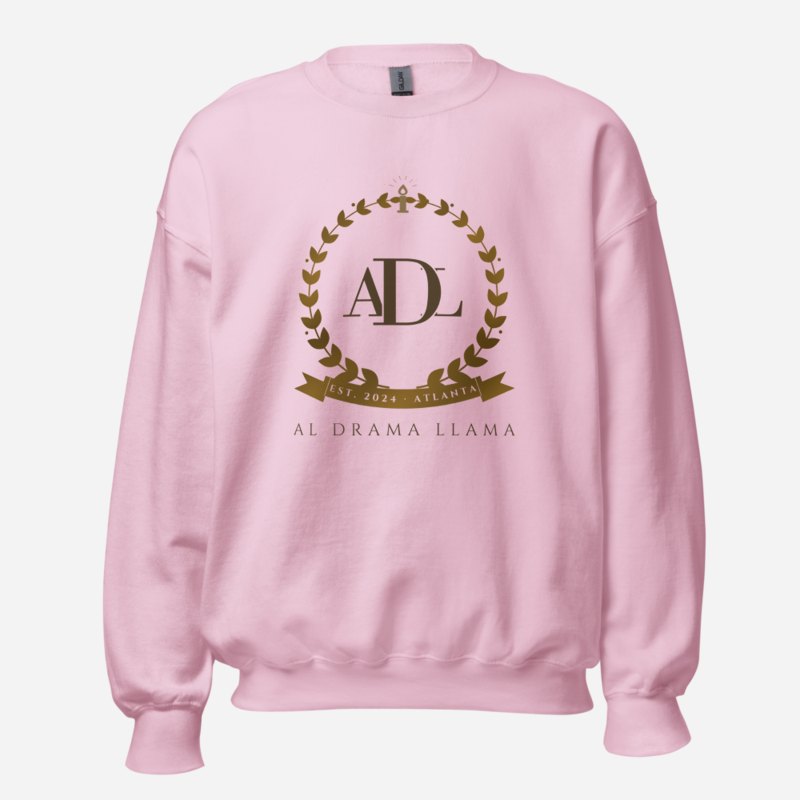 Al Drama Llama Maison Crest Sweatshirt in Light Pink