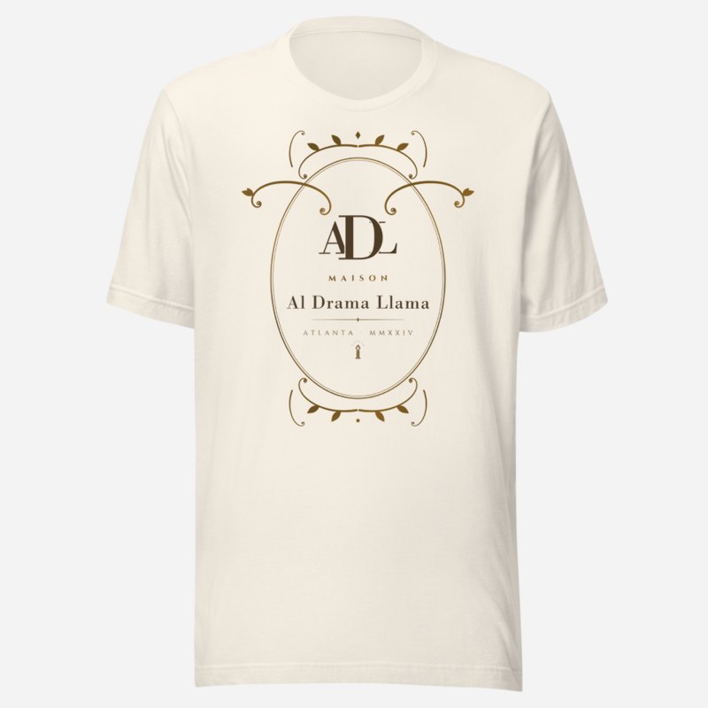 Al Drama Llama Maison Baroque Cartouche Tee in Vintage White