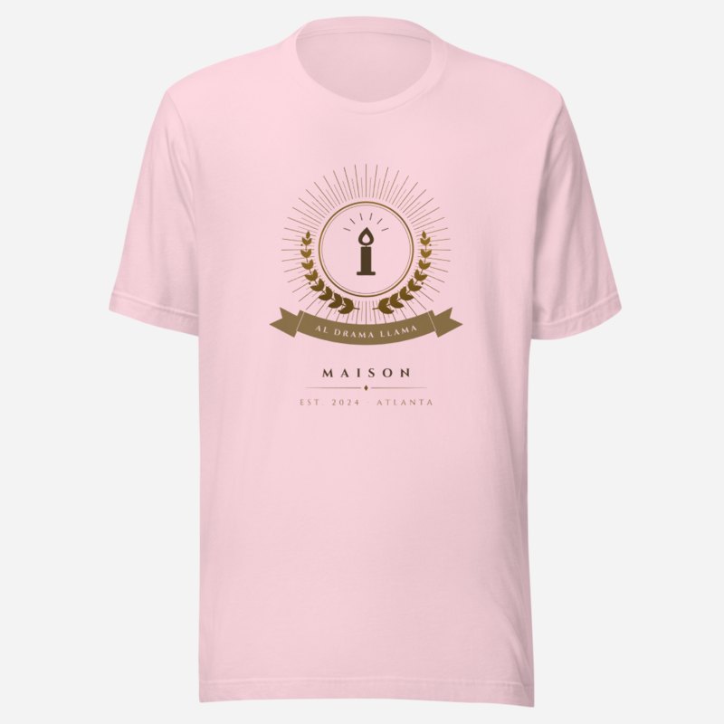 Al Drama Llama Maison Heraldic Emblem Tee Soft Pink