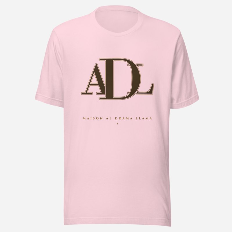 Al Drama Llama Maison Embroidered Monogram Tee Soft Pink