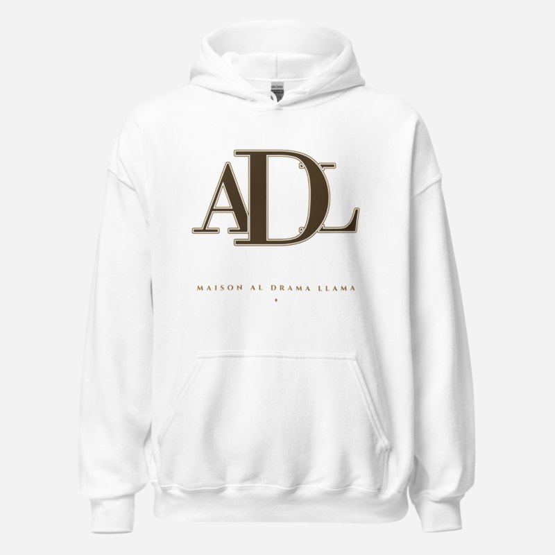 Al Drama Llama Maison Embroidered Monogram Hoodie White