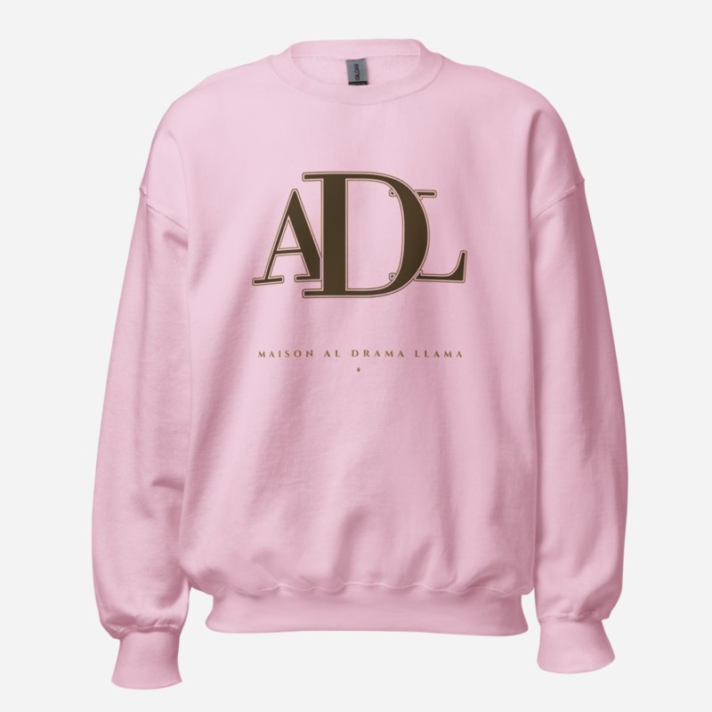 Al Drama Llama Maison Embroidered Monogram Sweatshirt Light Pink