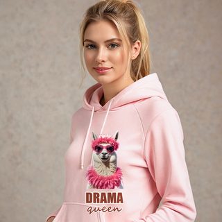 Al Drama Llama Drama Queen Boa Hoodie AI model