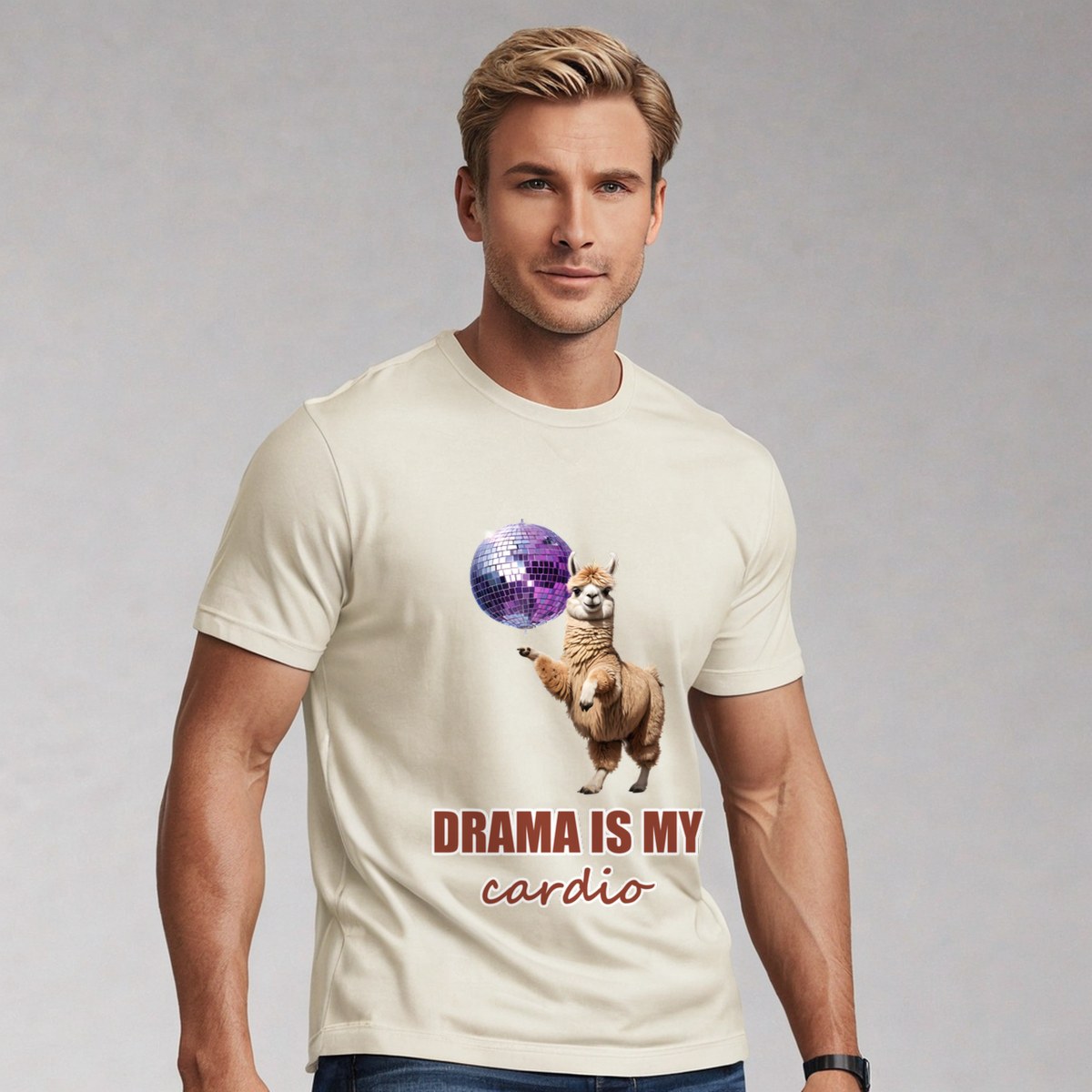 Al Drama Llama Drama Is My Cardio Disco Tee