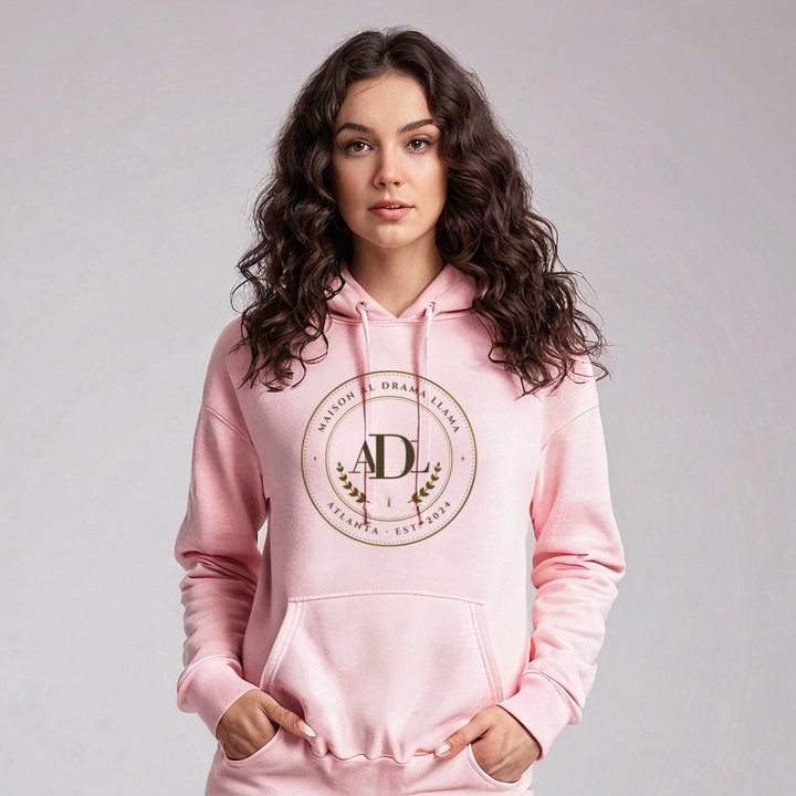 Al Drama Llama Maison Medallion Hoodie in Light Pink