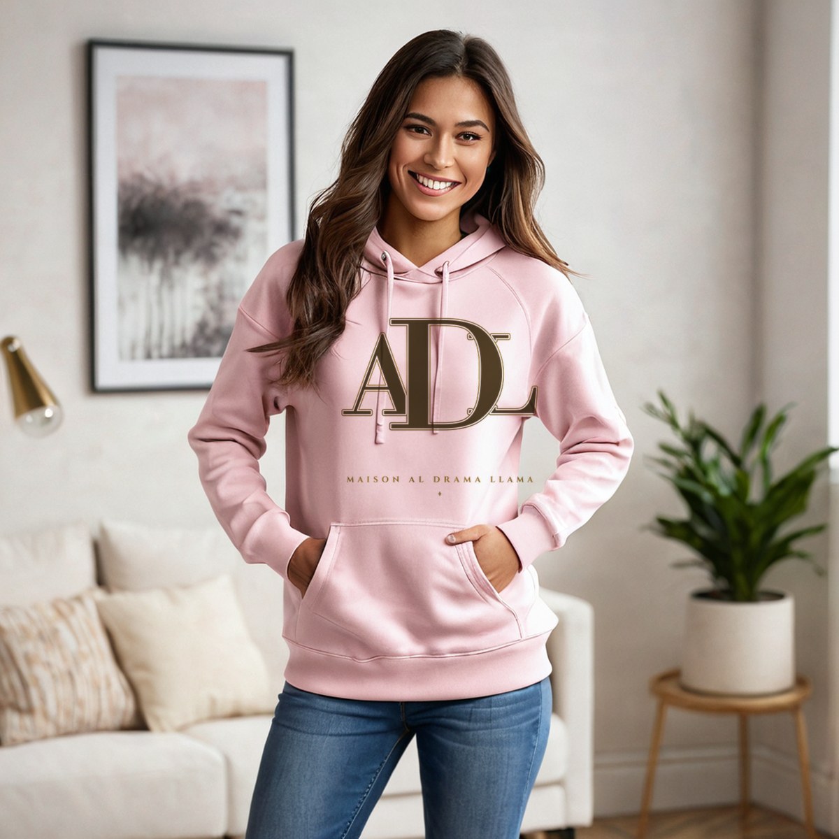 Al Drama Llama Maison Embroidered Monogram Hoodie